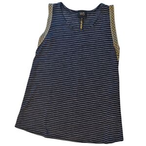 W5 Navy and White Striped Tank Top Women's Large USA